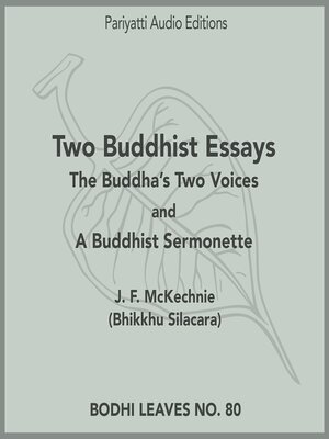 cover image of Two Buddhist Essays
